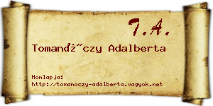 Tomanóczy Adalberta névjegykártya